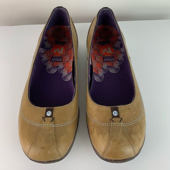 Merrell Performance Ortholite Women Taupe Leather QForm Comfort Ballet Flats 9 - Picture 4 of 8